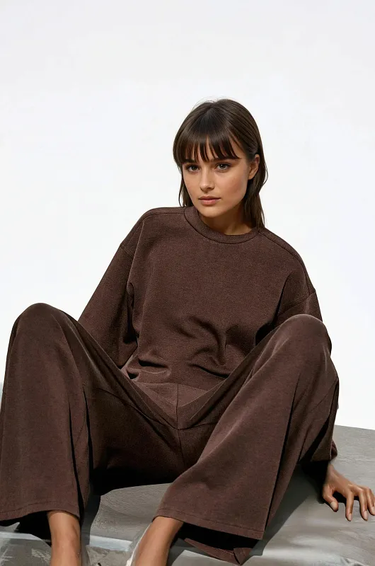 Брюки из интерлока с эффектом потертости ZARA Брюки из интерлока с эффектом потертости ZARA