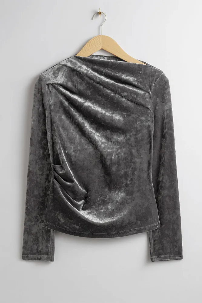 Плиссированный бархатный лонгслив & OTHER STORIES