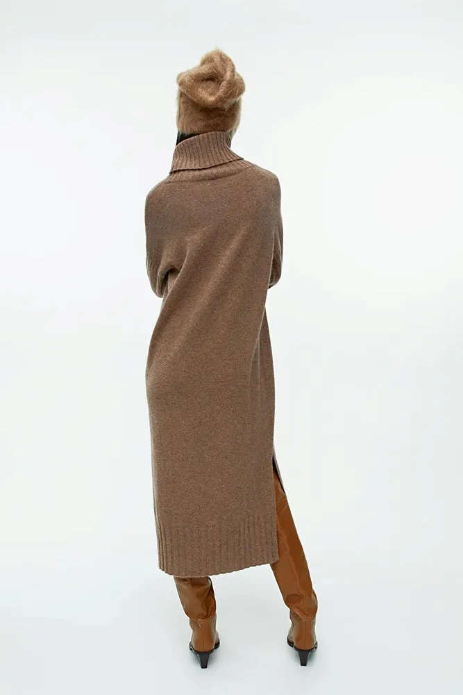 Платье шерстяное с воротником-водолазкой ARKET