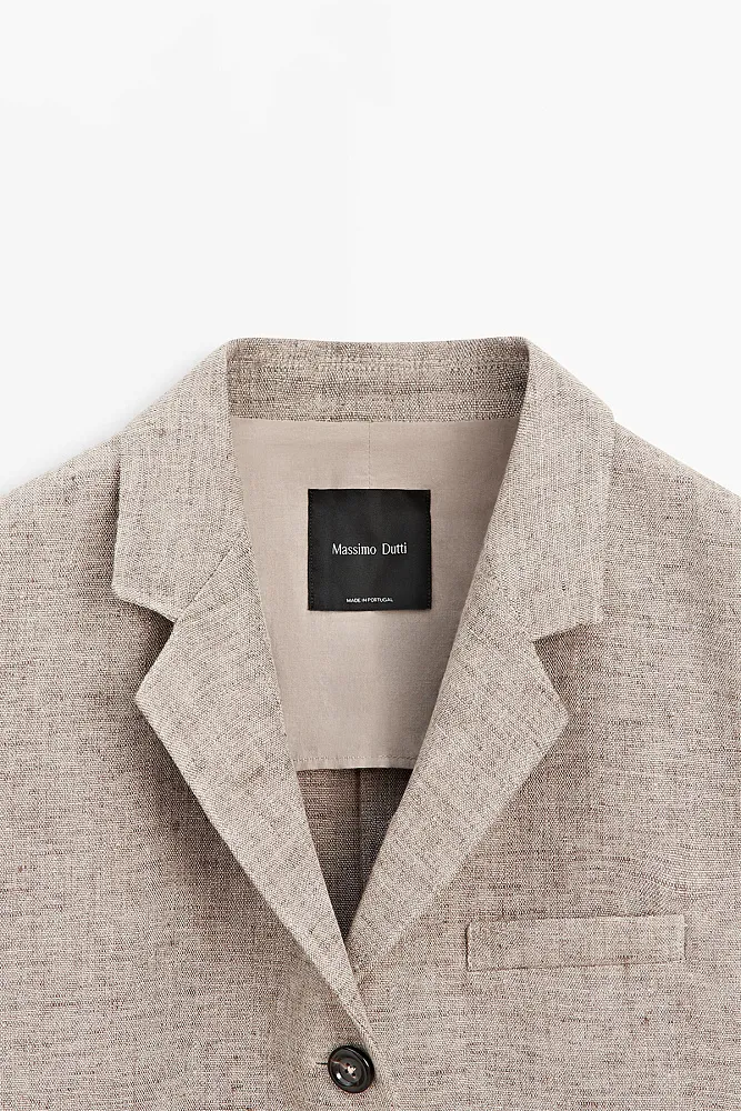 Льняной пиджак MASSIMO DUTTI