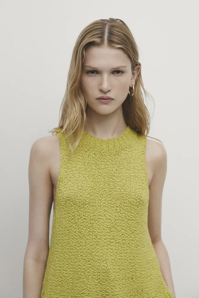 Вязаный топ с американской проймой MASSIMO DUTTI