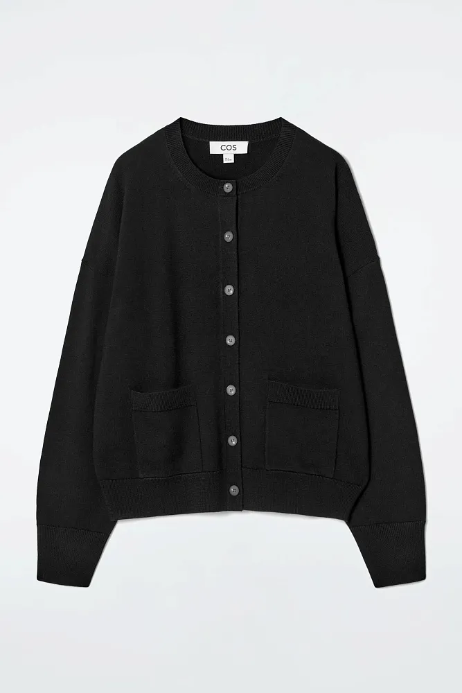 Кардиган из шерсти мериноса с круглым вырезом COS