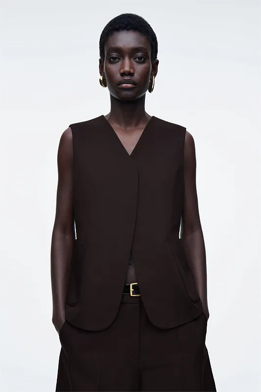 Жилет из льняной смеси с запахом