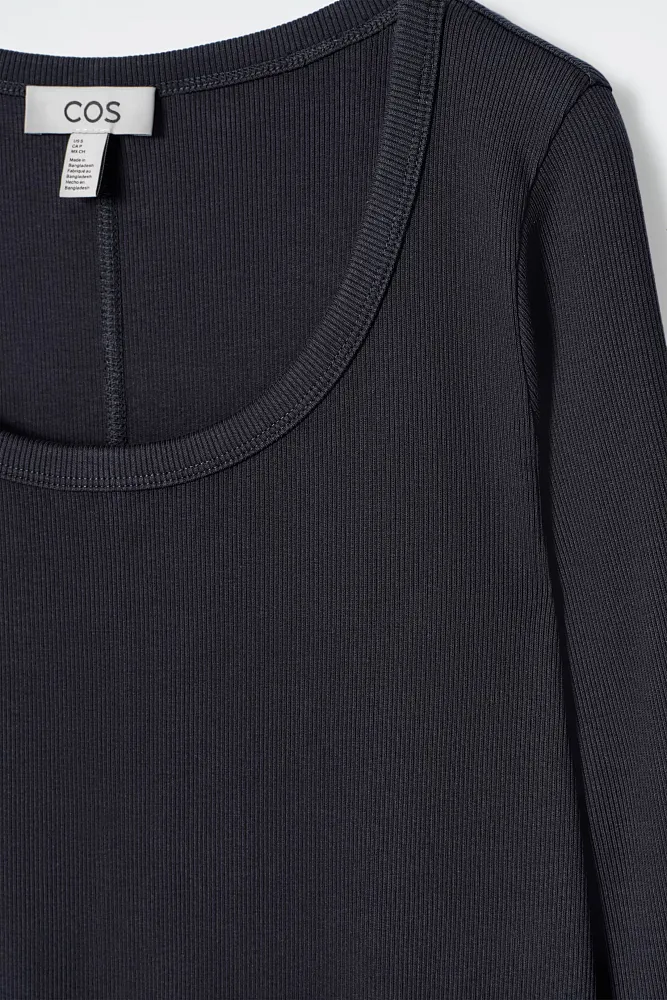 Платье миди из тонкого джерси в рубчик COS