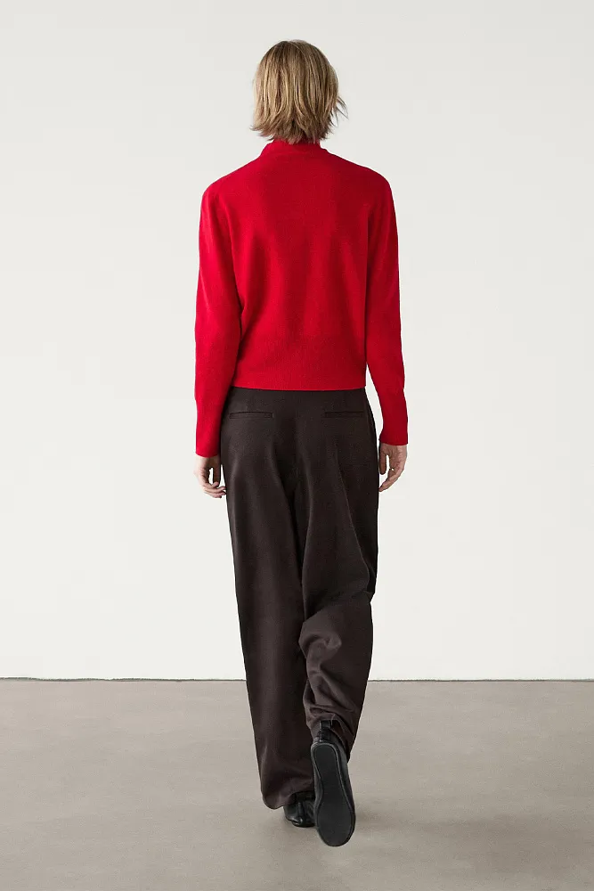 Кардиган из шерсти с воротником-стойкой MASSIMO DUTTI