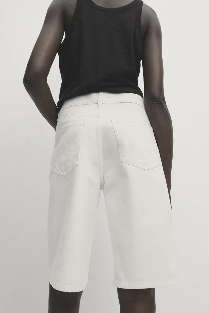 Джинсовые шорты-бермуды MASSIMO DUTTI