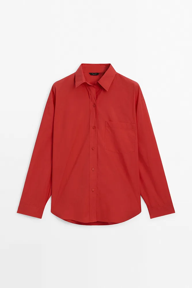 Рубашка из хлопкового поплина MASSIMO DUTTI