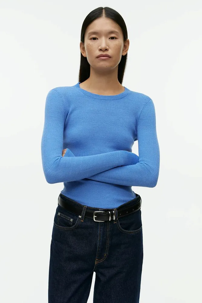 Лонгслив в рубчик из шерсти мериноса ARKET