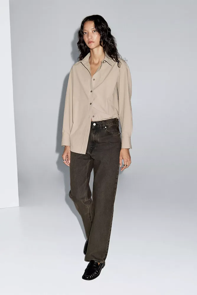 Джинсы прямого кроя с высокой талией