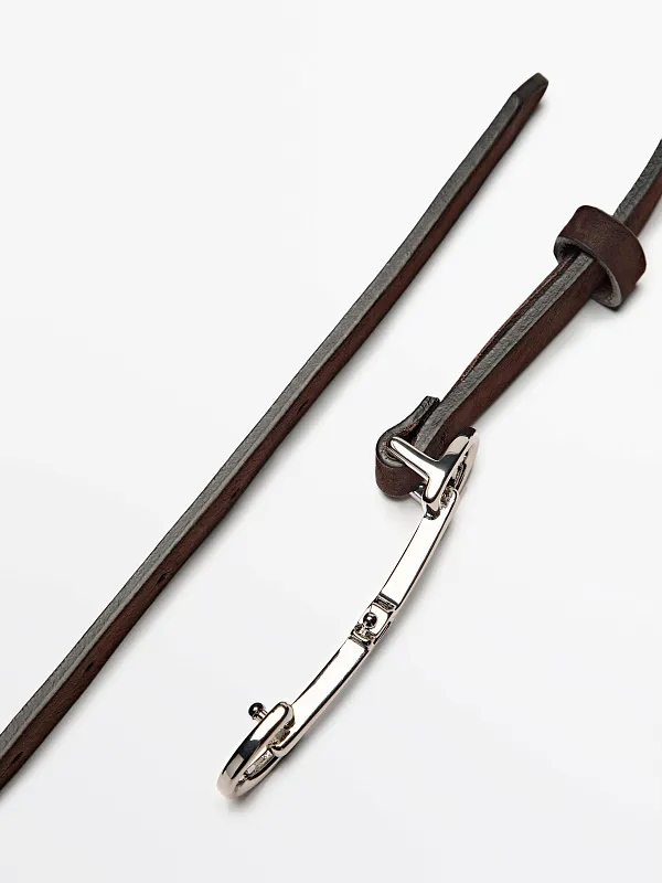 Ремень из нубука в конном стиле MASSIMO DUTTI Ремень из нубука в конном стиле MASSIMO DUTTI