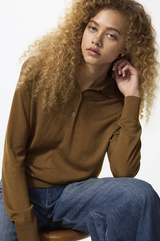 Джемпер-поло из 100% мериноса