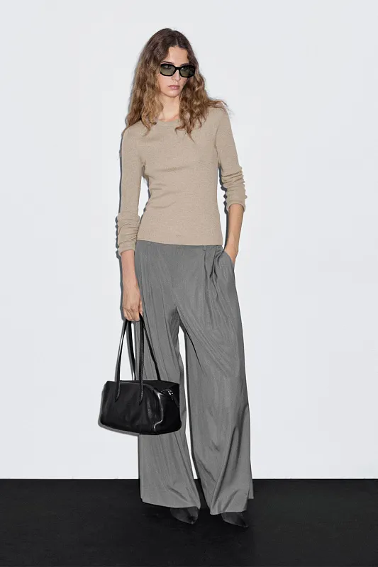 Джемпер из смесовой шерсти в рубчик