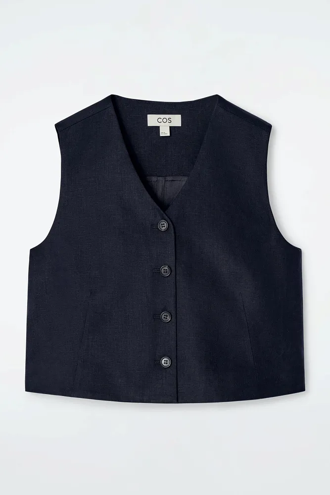 Укороченный льняной жилет COS