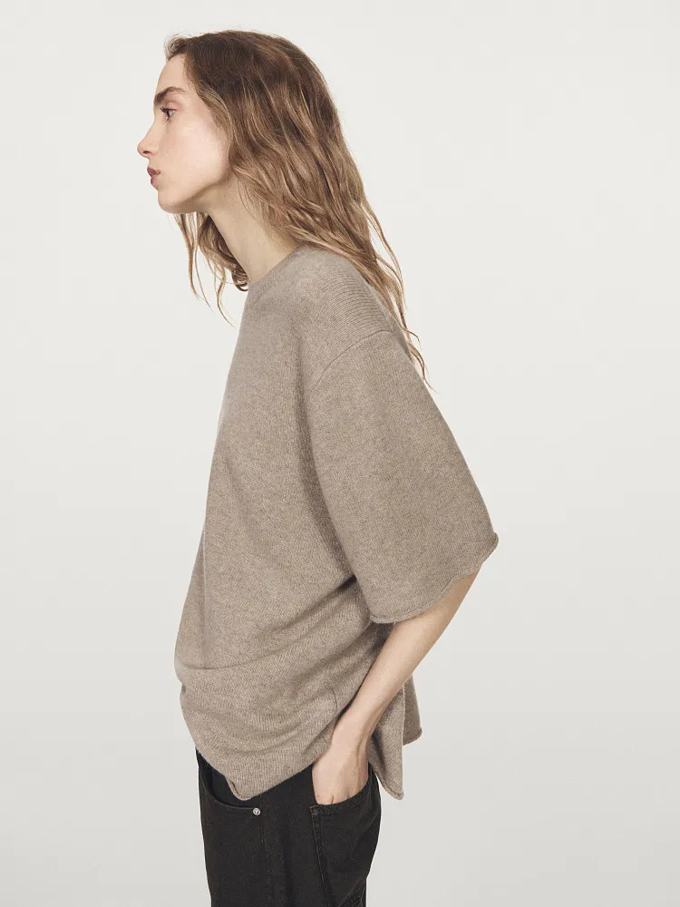 Свободный джемпер из шерсти MASSIMO DUTTI