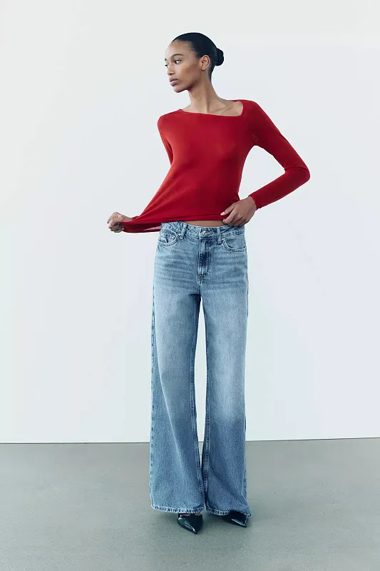 Лонгслив из тонкой шерсти и шелка ZARA Лонгслив из тонкой шерсти и шелка ZARA