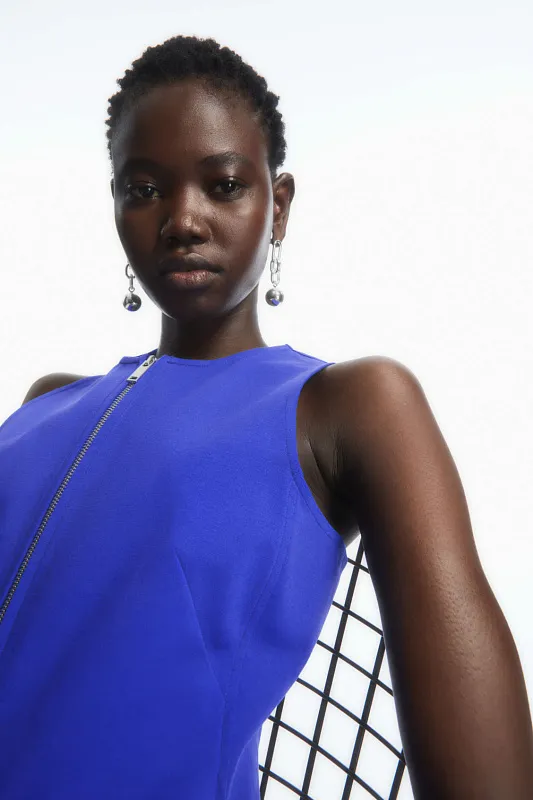 Расклешенное платье миди на молнии COS Расклешенное платье миди на молнии COS