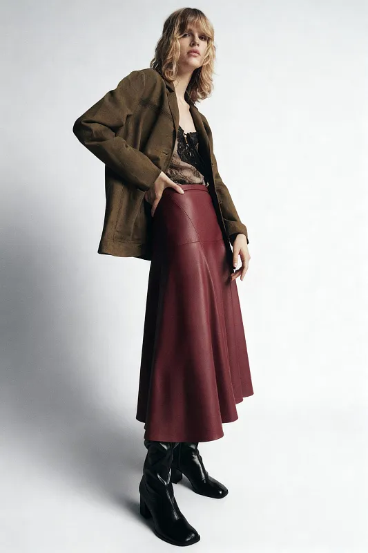 Юбка миди из искусственной кожи Юбка миди из искусственной кожи