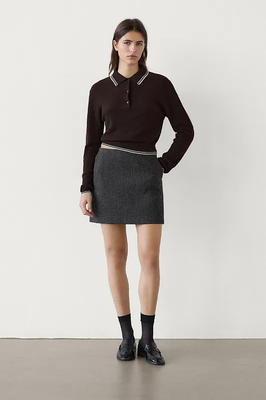 Джемпер-поло с контрастными деталями Джемпер-поло с контрастными деталями