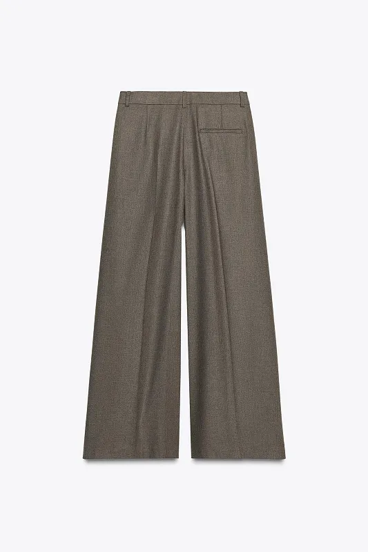Широкие брюки с вытачками ZARA   Широкие брюки с вытачками ZARA