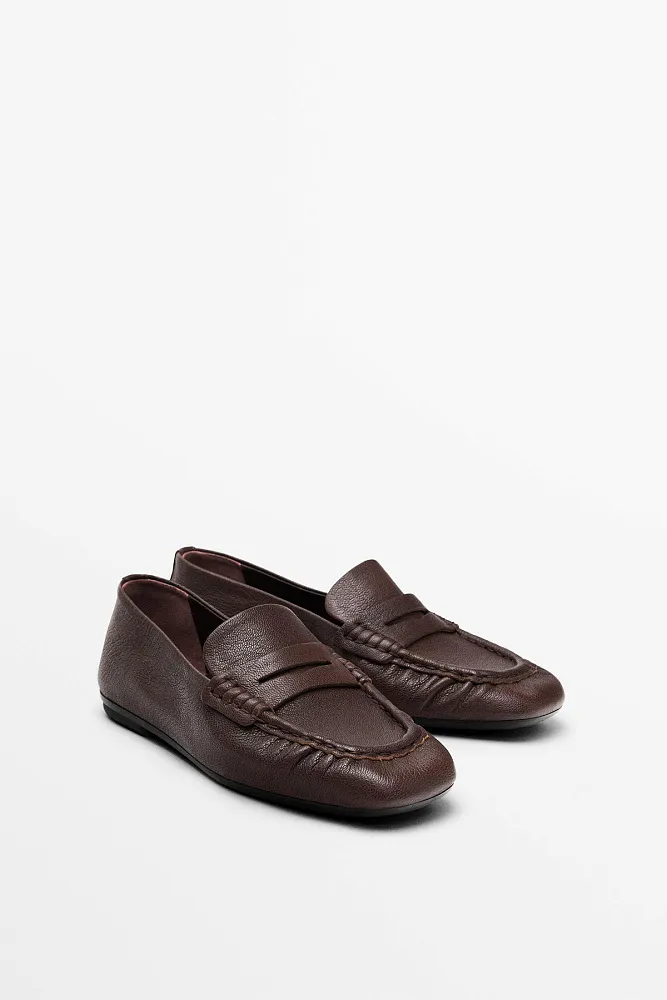 Мокасины с деталями лоферов MASSIMO DUTTI