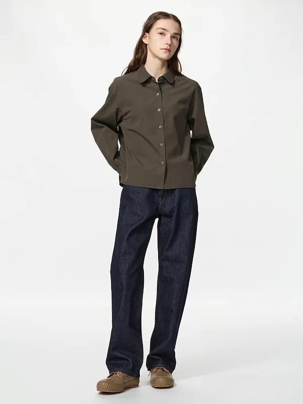 Хлопковая рубашка с объемными рукавами UNIQLO Хлопковая рубашка с объемными рукавами UNIQLO