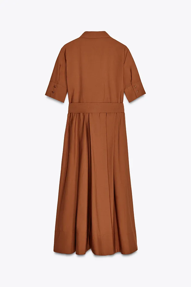 Платье-рубашка из поплина ZARA