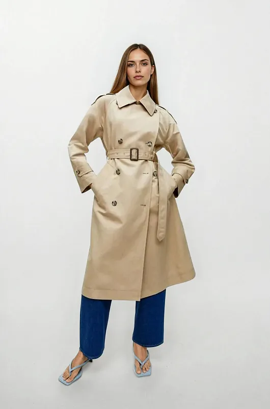 Тренч из льна и хлопка