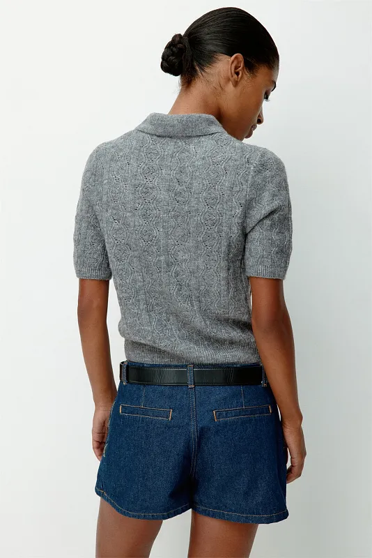 Джемпер-поло ажурной вязки H&M Джемпер-поло ажурной вязки H&M