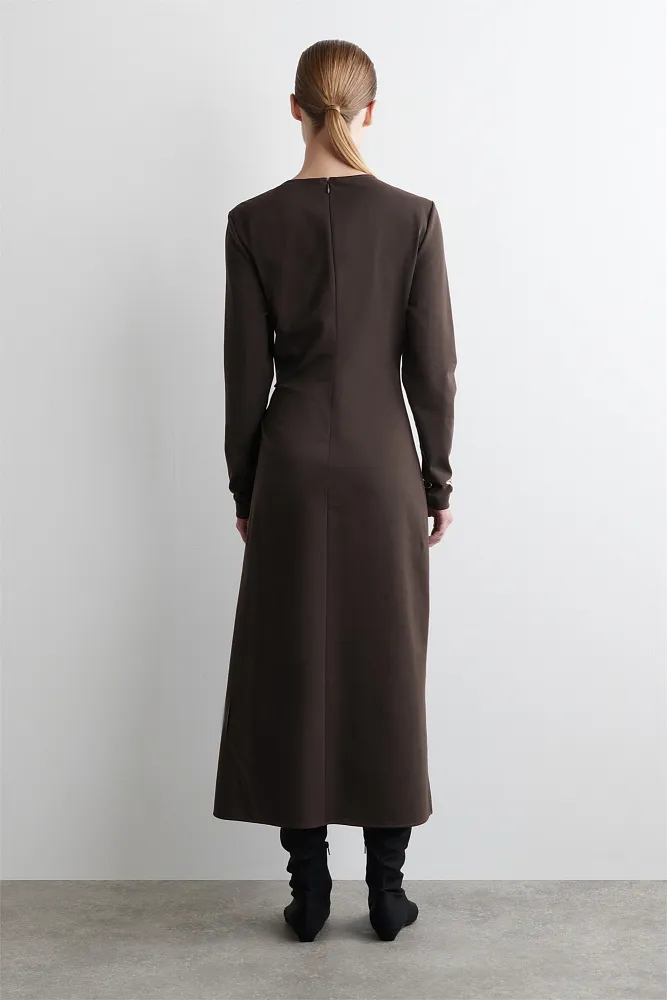 Платье с длинными рукавами и кручеными деталями COS