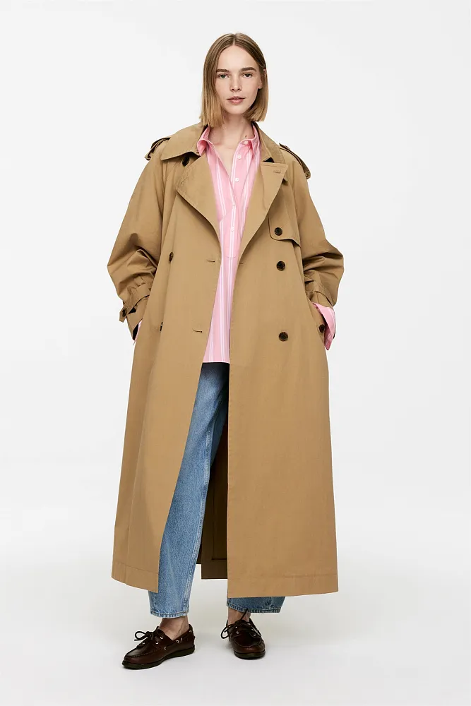 Хлопковая рубашка-поповер ARKET