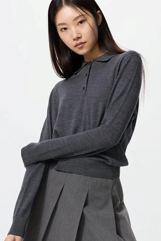 Джемпер-поло из 100% мериноса