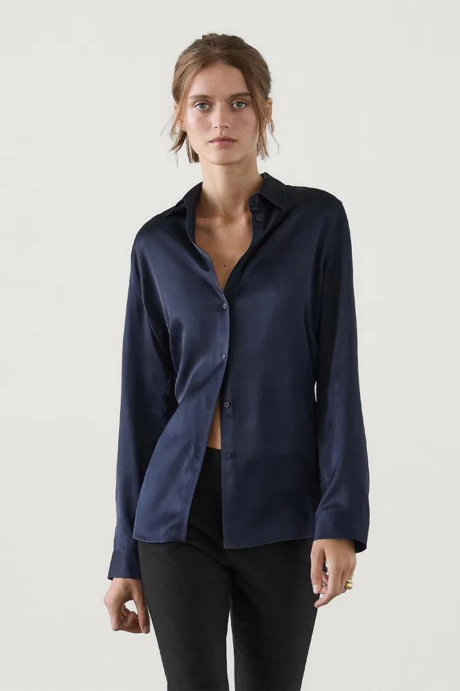 Атласная блуза MASSIMO DUTTI