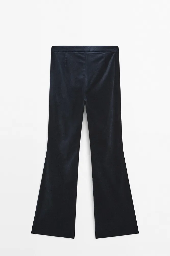 Узкие расклешенные брюки из бархата MASSIMO DUTTI