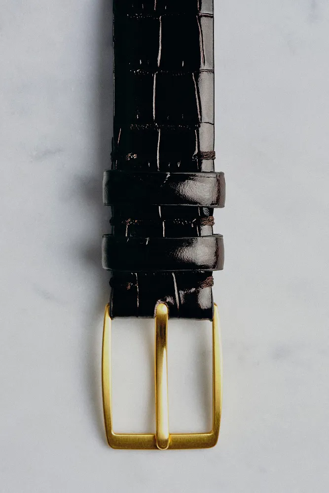 Ремень из кожи с эффектом крокодила COS