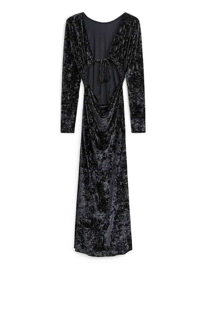 Бархатное платье с завязками ARKET