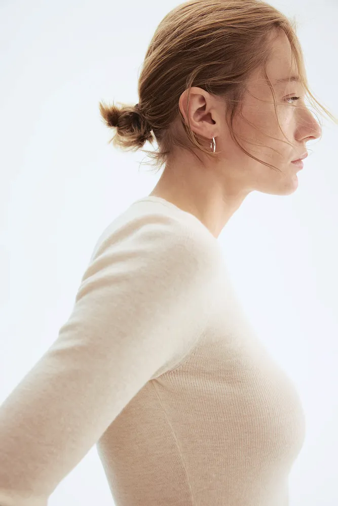 Лонгслив из тонкой смеси кашемира H&M Premium Selection
