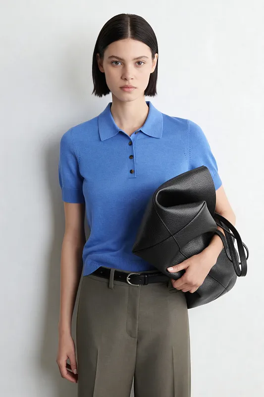 Джемпер-поло из смеси шерсти