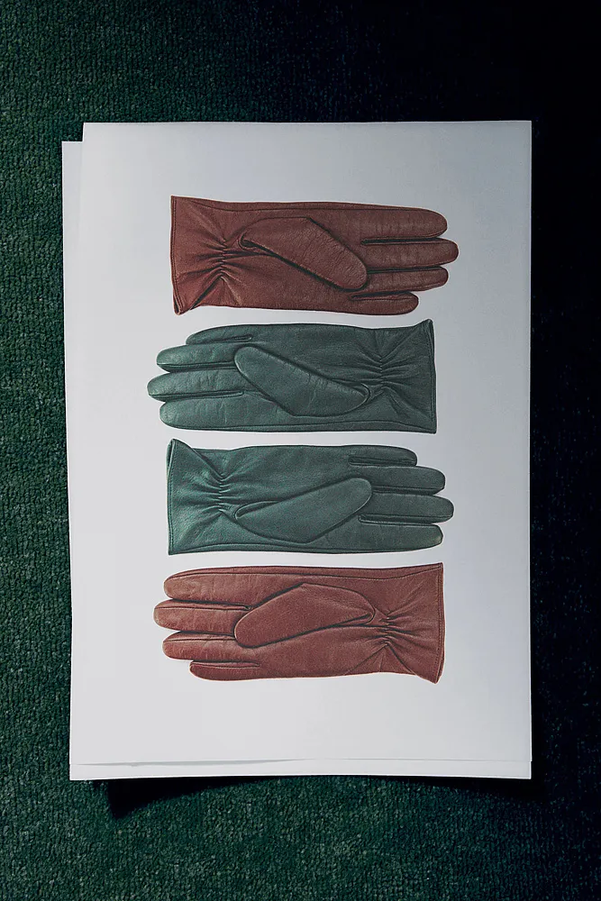 Кожаные перчатки с кашемировой подкладкой COS