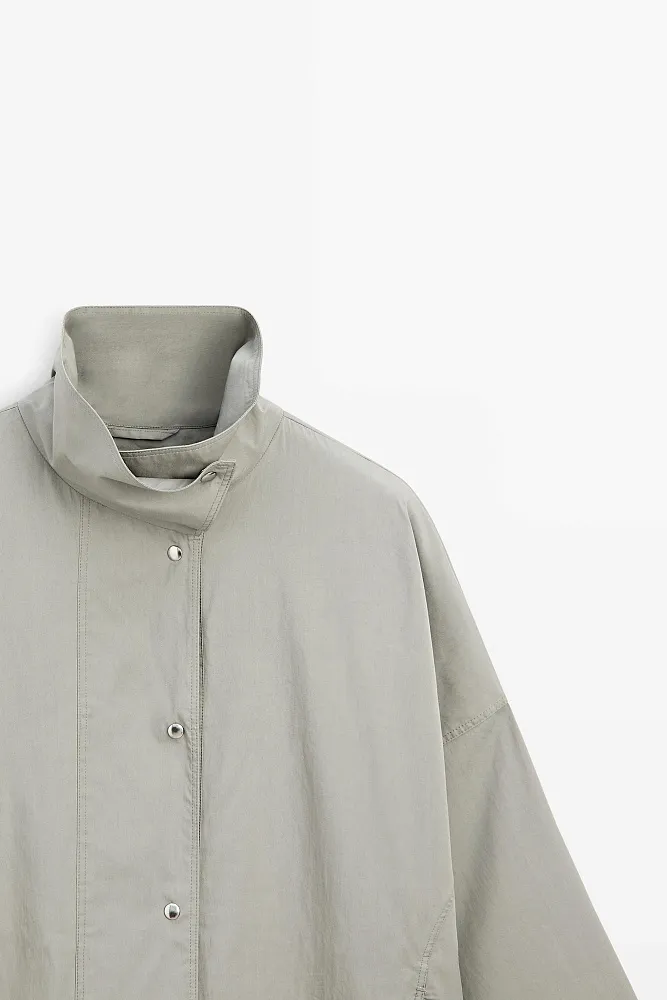Куртка из смеси хлопка с высоким воротником MASSIMO DUTTI