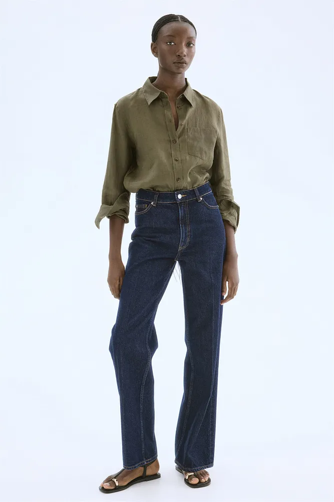 Льняная рубашка H&M Premium Selection