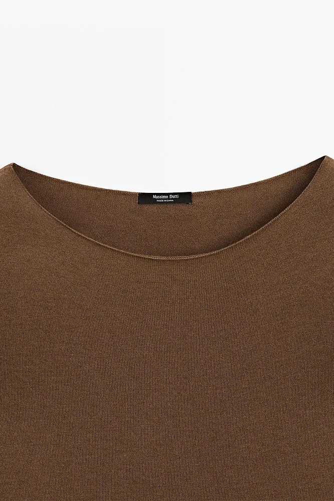 Джемпер из смесовой шерсти с вырезом "лодочка" MASSIMO DUTTI