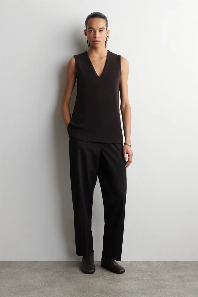 Жилет-туника с V-образным вырезом из шерсти COS