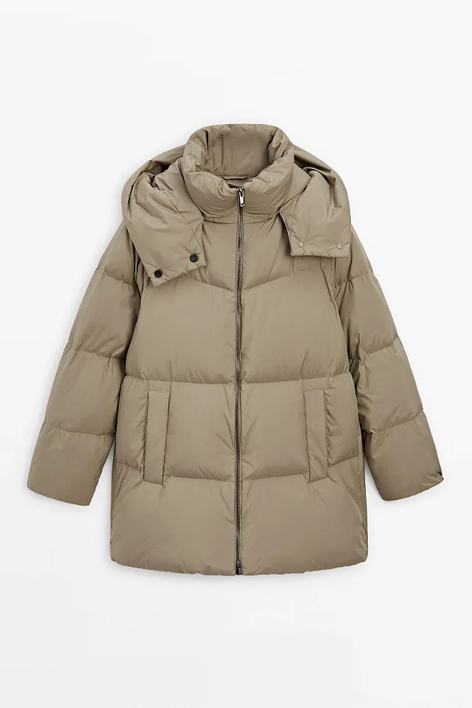 Пуховик из технологичной ткани MASSIMO DUTTI