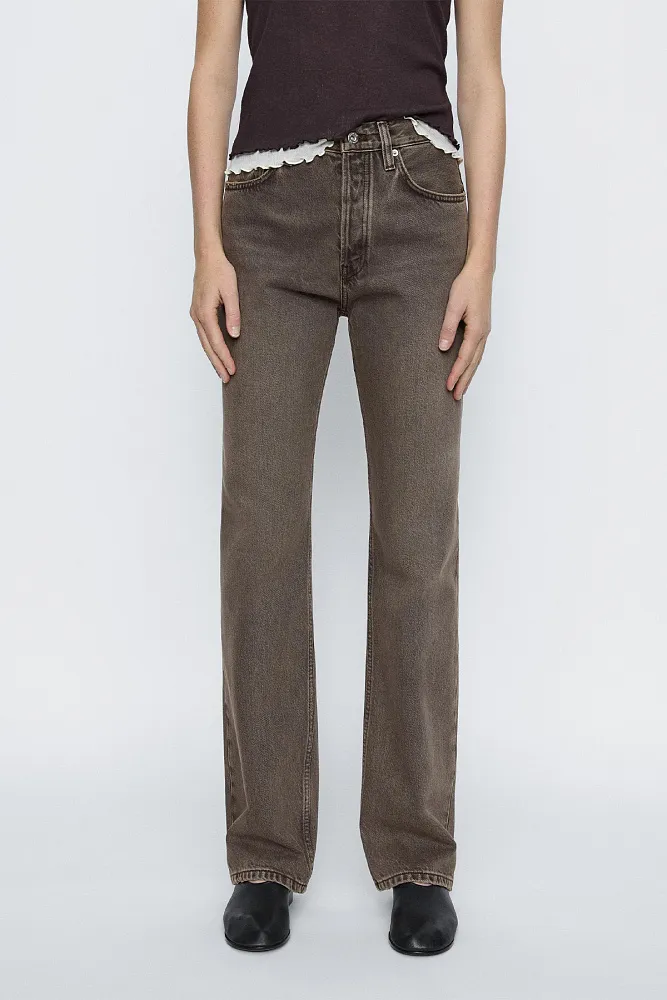 Прямые джинсы с завышенной посадкой MASSIMO DUTTI