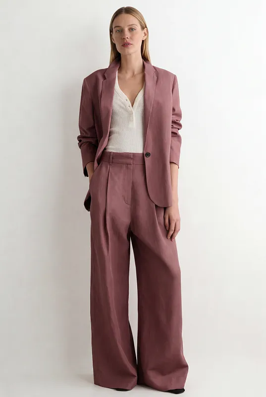 Широкие льняные брюки