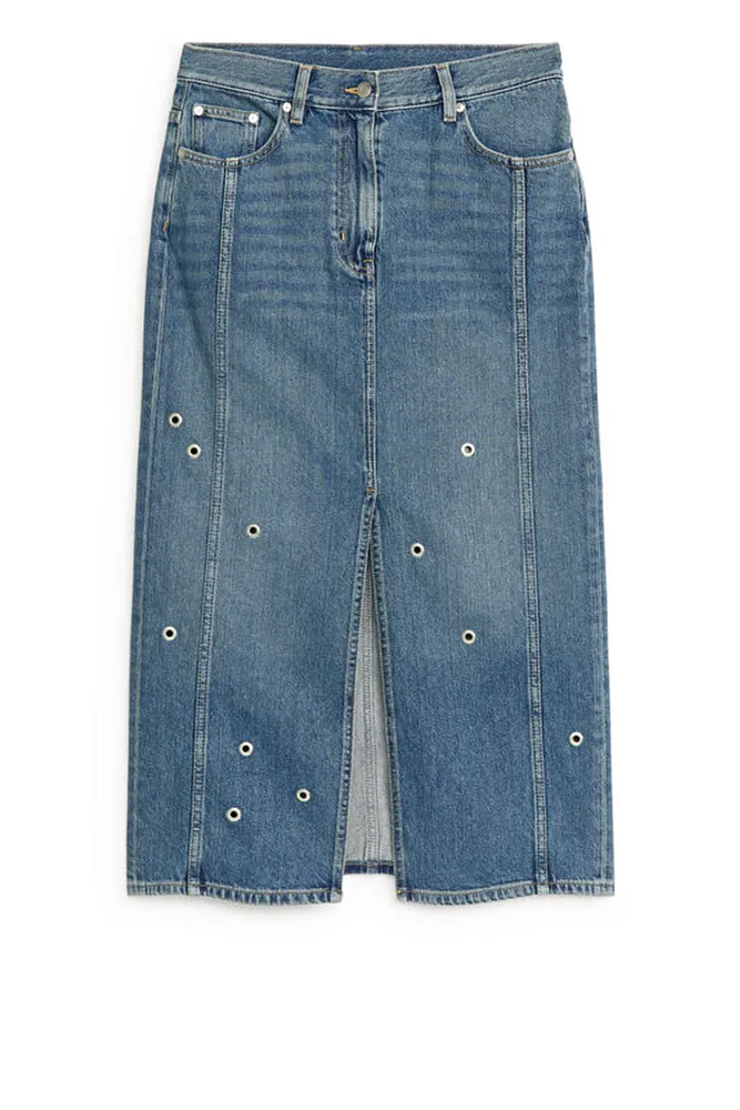 Джинсовая юбка с люверсами ARKET