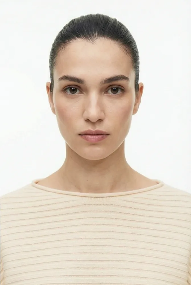 Хлопковый джемпер в рубчик ARKET