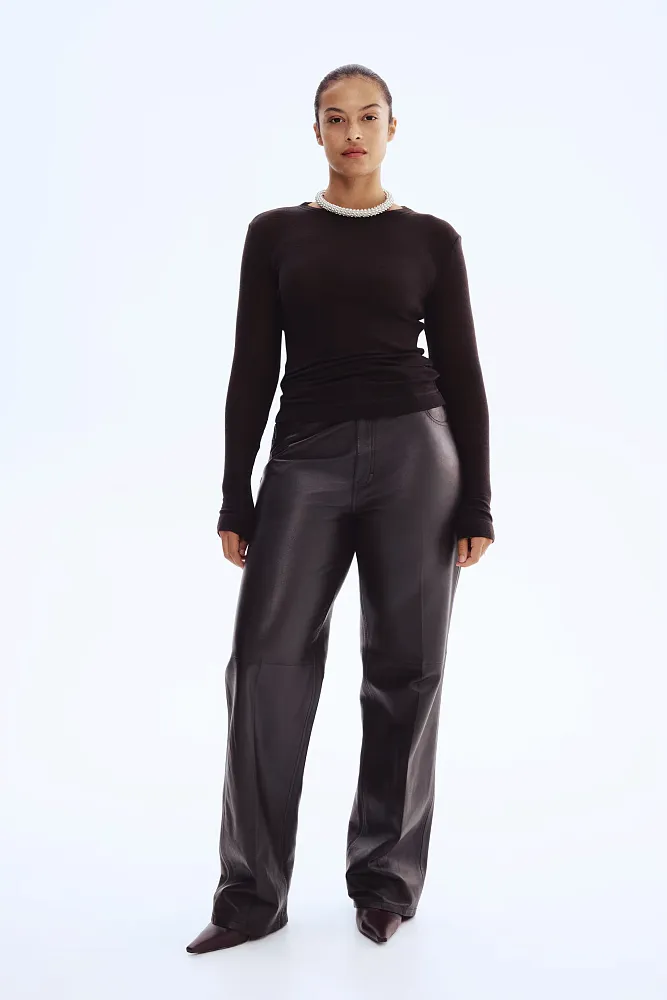 Лонгслив из тонкой шерсти H&M