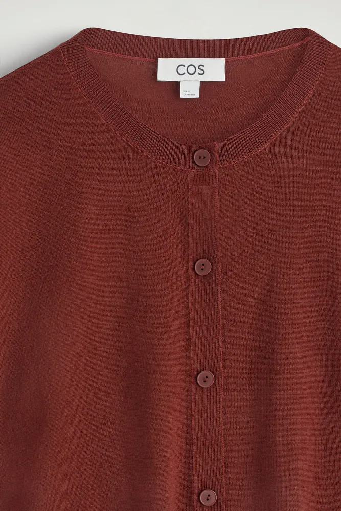 Кардиган из шерсти мериноса с закругленным кроем COS