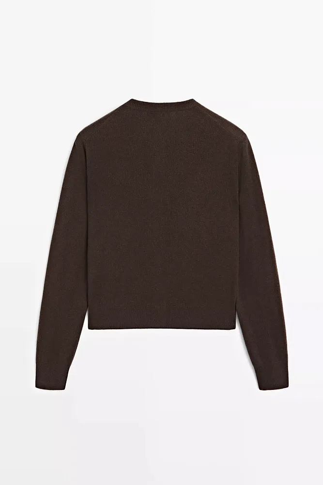 Кардиган из чистой шерсти с золотистыми пуговицами MASSIMO DUTTI